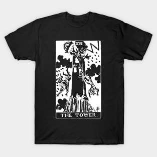 The Tower Tarot in white T-Shirt